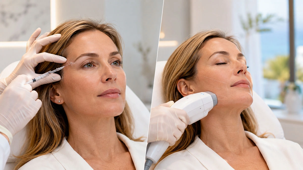 Comparación Botox vs Ultherapy para arrugas y flacidez facial en Marbella Botox vs Ultherapy en Marbella