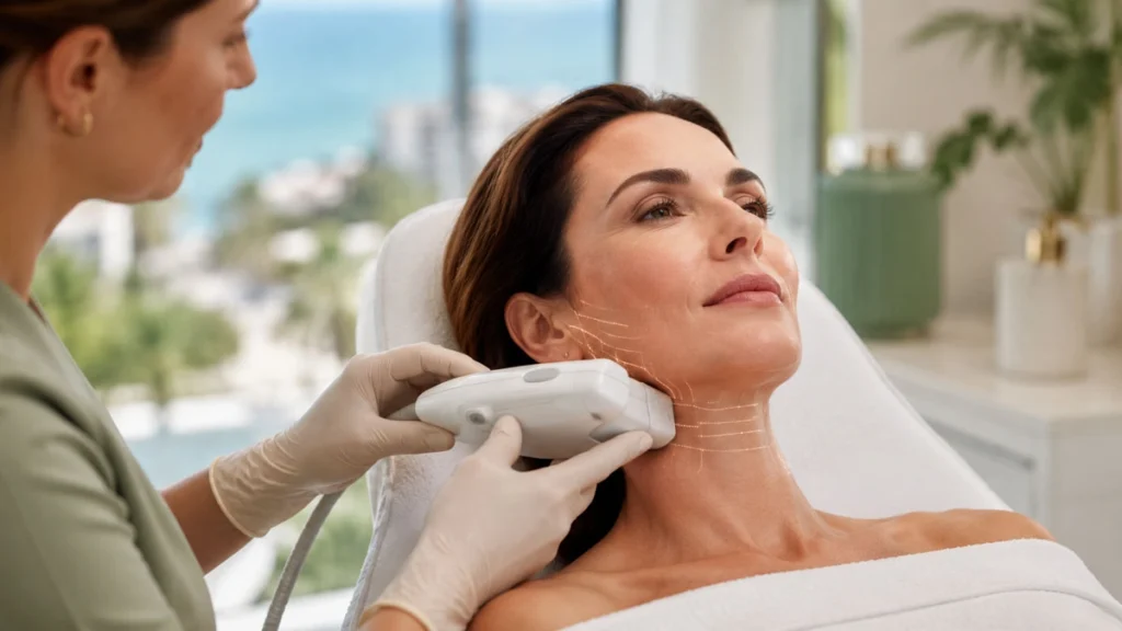 Ultherapy for jawline in Marbella at FBS Beauty