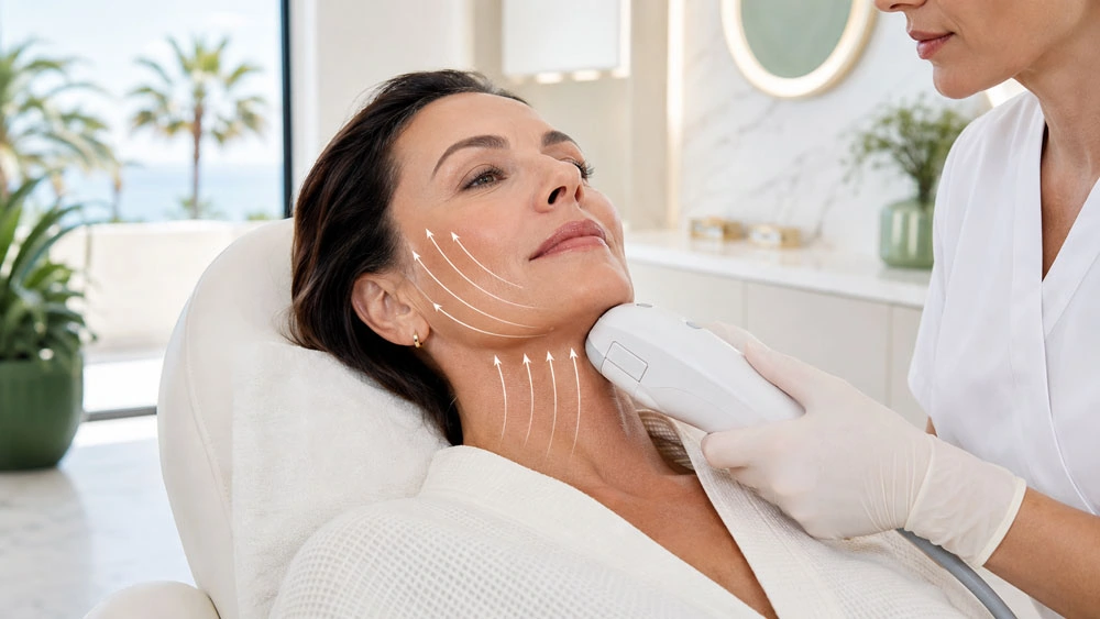 Tratamiento Ultherapy Ultraformer MPT para definir la mandíbula, cuello y flacidez facial en Marbella