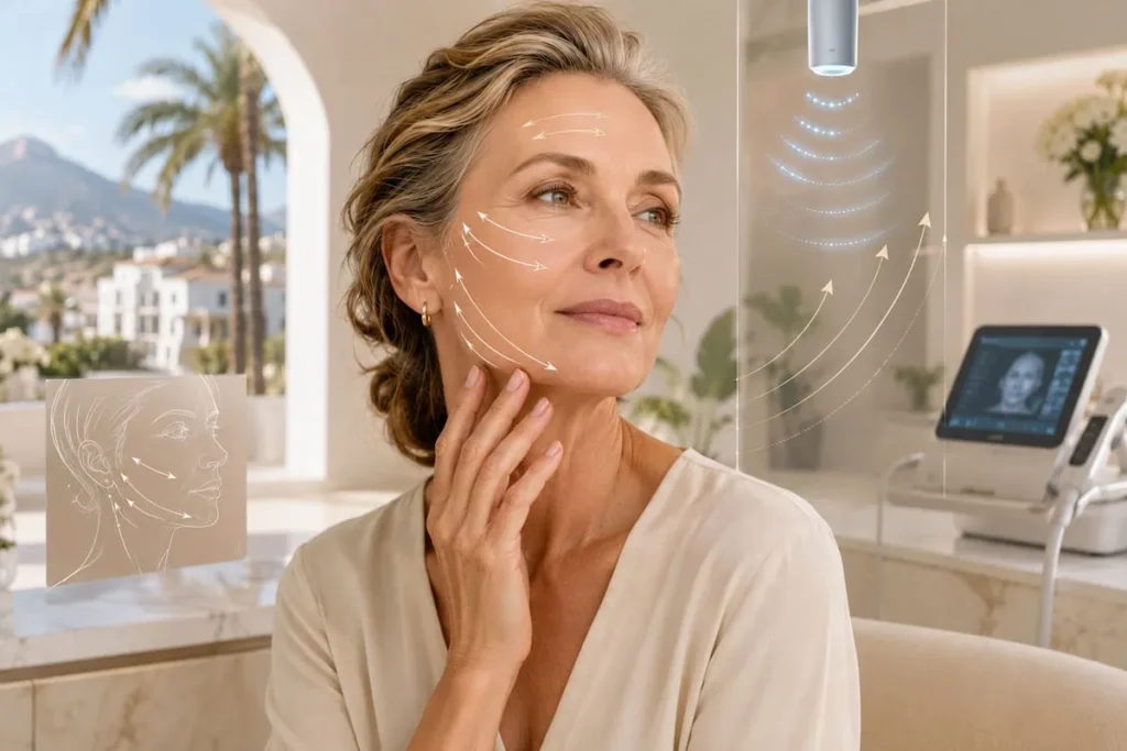 Deep plane facelift in Spain compared with non-surgical lifting in Marbella