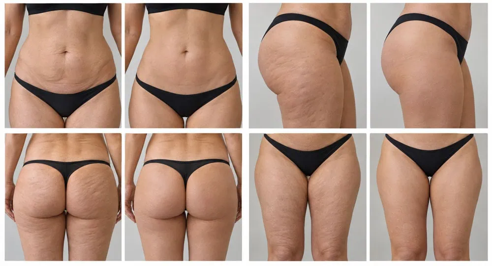 T-Shape 2 Body Contouring – Before and After Style Comparison Illustrative before and after style comparison for T-Shape 2 body contouring
