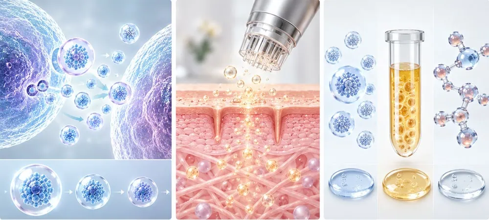 Exosome cell signalling and skin regeneration process