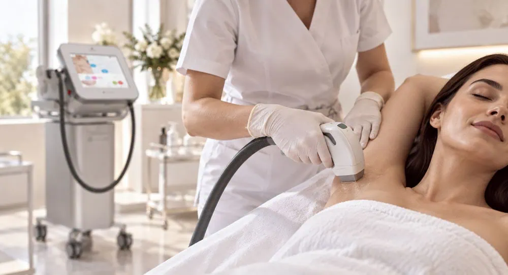LightSheer Desire laser hair removal treatment on the underarm